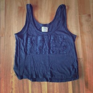 American Eagle dark gray crop-top.