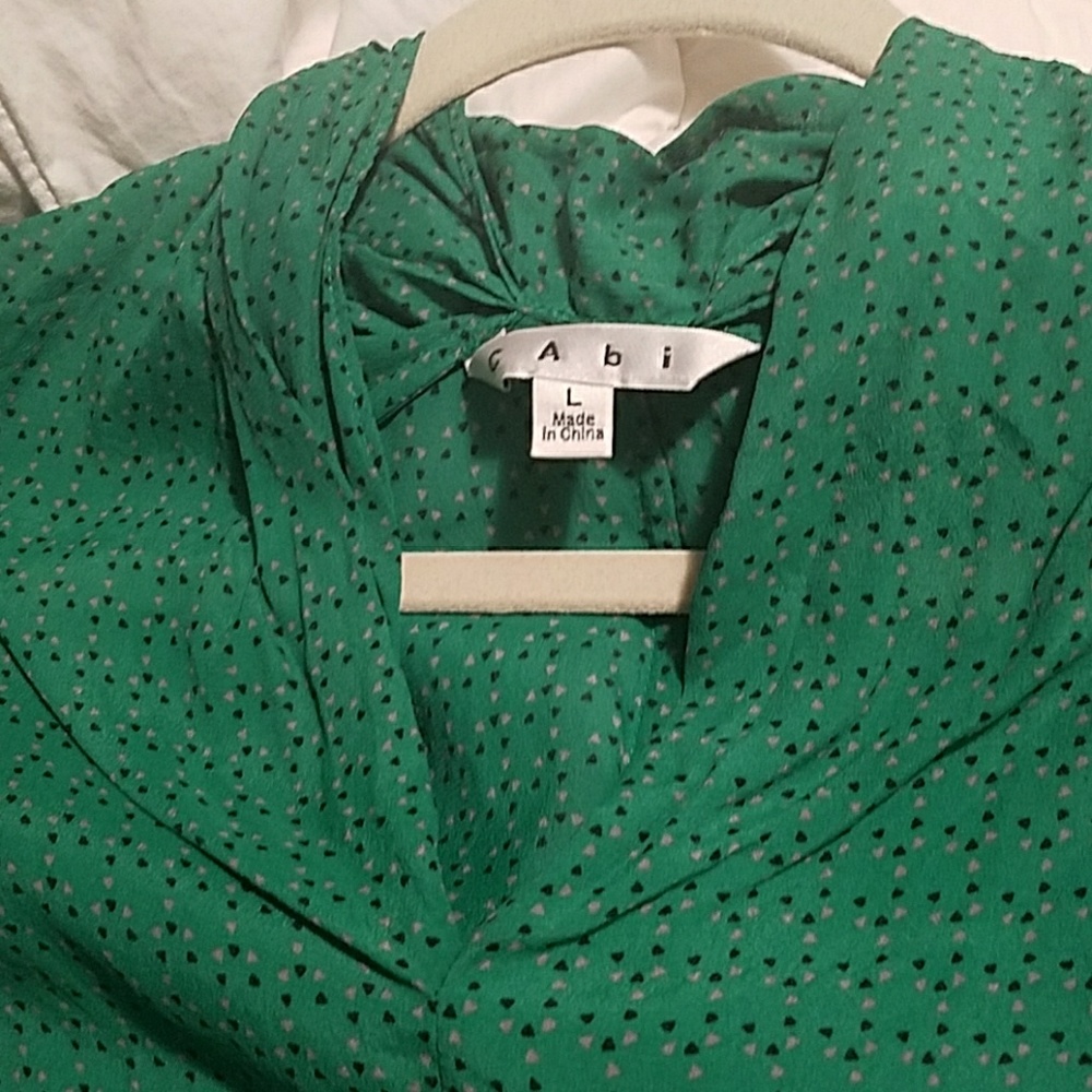 cabi printed business blouse