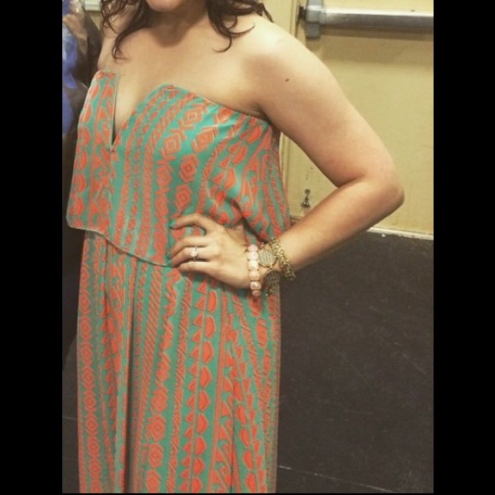 LAST CHANCE ‼️ Green/Orange Aztec Maxi