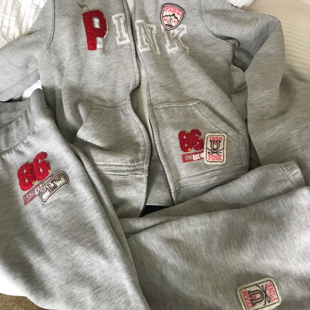 Adorable VS pink matching hoodie and sweats