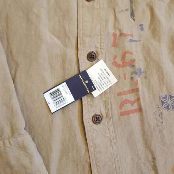 Polo Ralph Lauren Asian inspired linen shirt, med - Picture 3 of 3