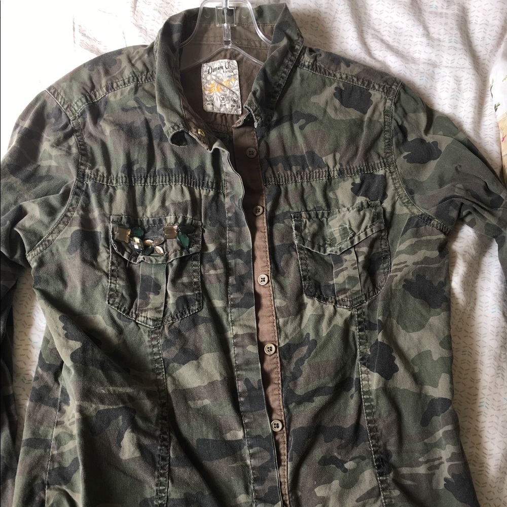 Vintage Denim Camp Shirt Blouse Instagram