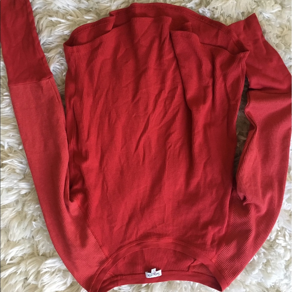 splendid red waffle tee
