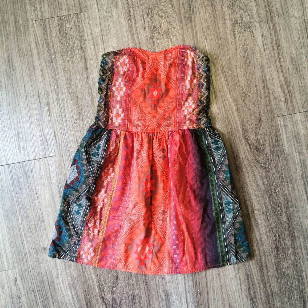 Arizona Jeans Women's Strapless Dress Aztec Size L