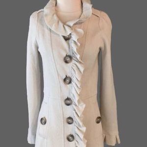 Anthropology Ivory Sweater Coat - Small