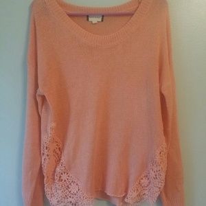 🐝Fifty Street Sheer and Crochet Detail Sweater🐝