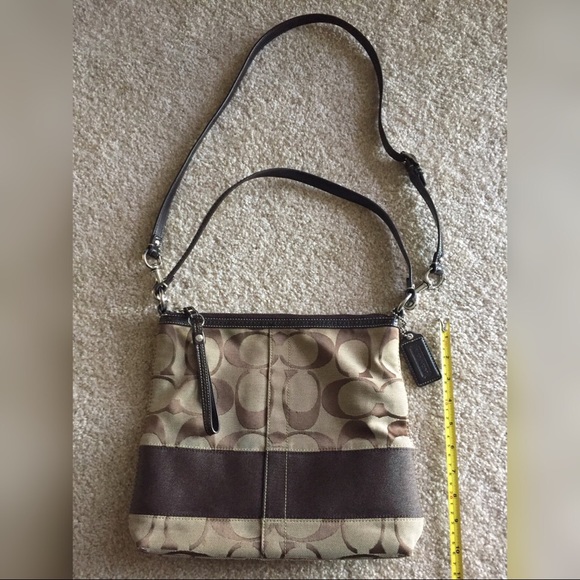 Coach Signature Stripe Convertible Handbag - Picture 2 of 4