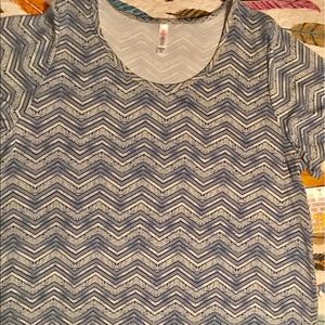 Lula roe Classic blue and grey Chevron