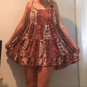 pink & red patterned dress !