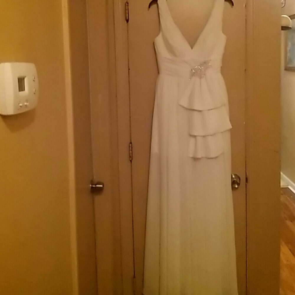 Long beautiful wedding gown