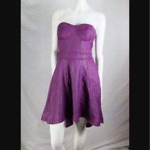 Plum bebe high low leather dress
