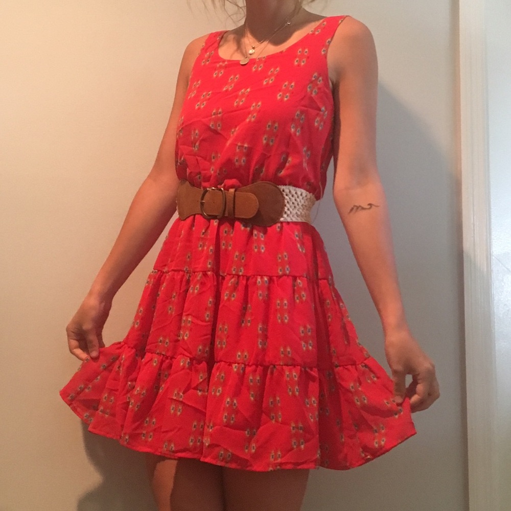 red dress with belt !