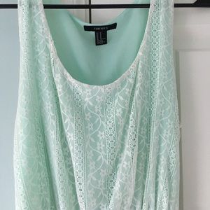 Forever 21 Blue High Low Lace Dress Medium