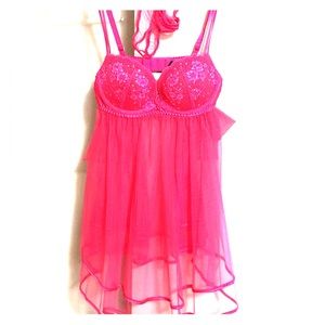 Pretty hot pink baby doll lingerie 💝💖