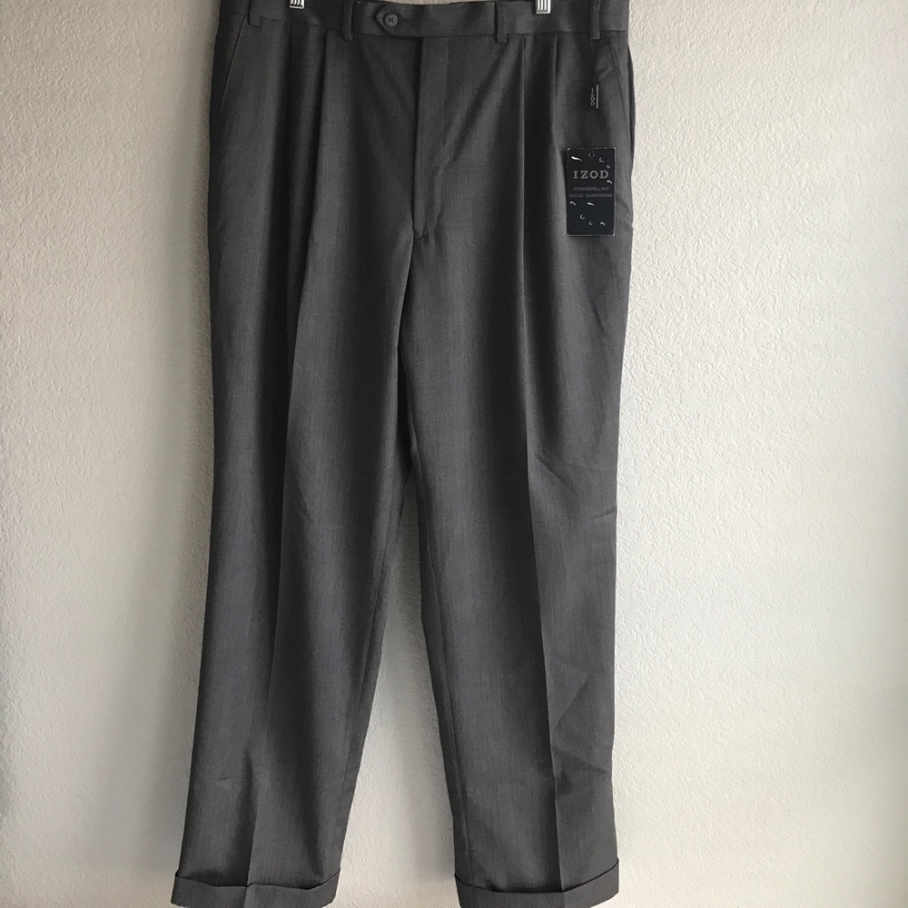 100% wool medium gray dress pant