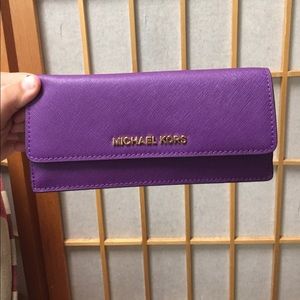Michael Kors purple credit card holder