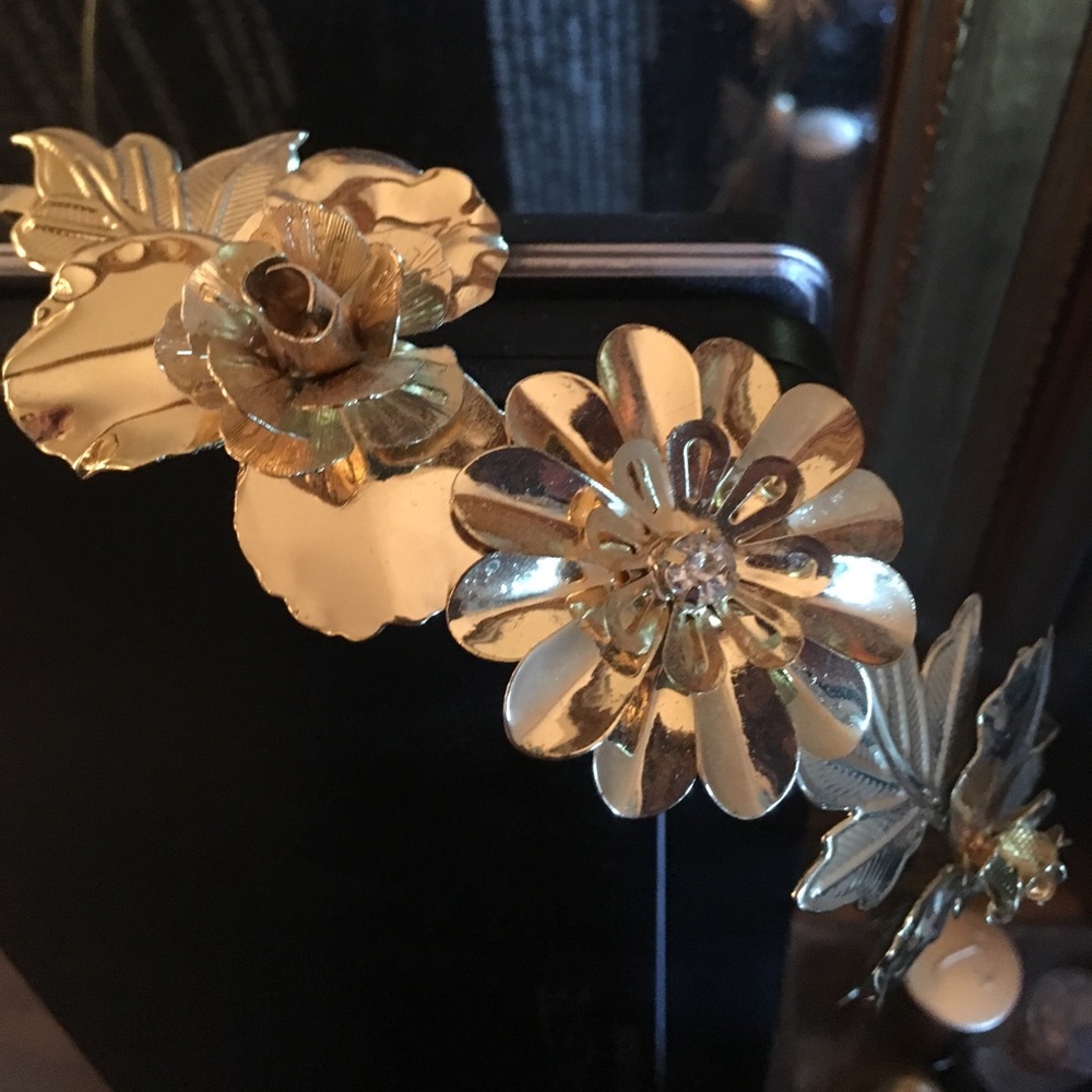 BCBG Floral Gold Headband