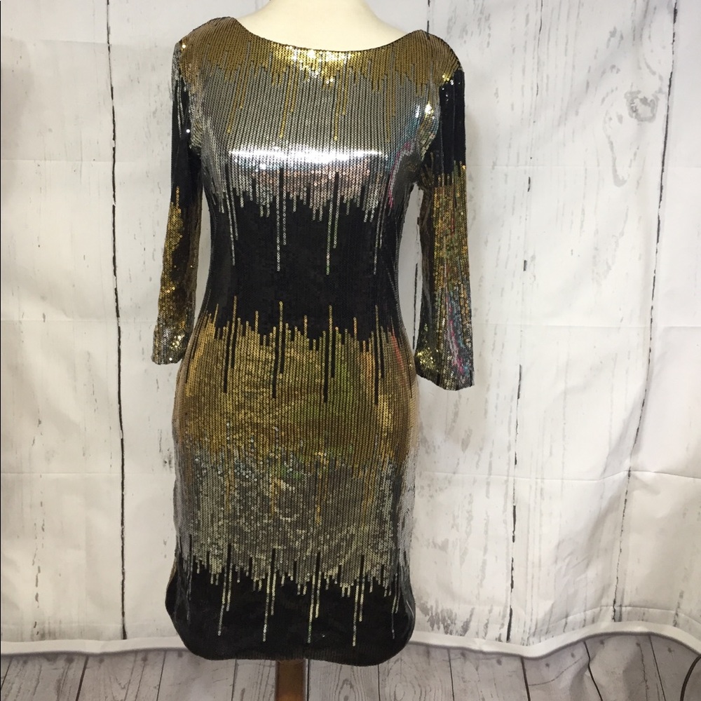 ( As U Wish ) Black Sequined Dress