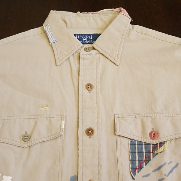 🎉HP🎉Polo Ralph Lauren Paint Splatter Patchwork M - Picture 5 of 7