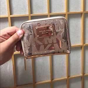 Michael Kors metallic gold mini wallet