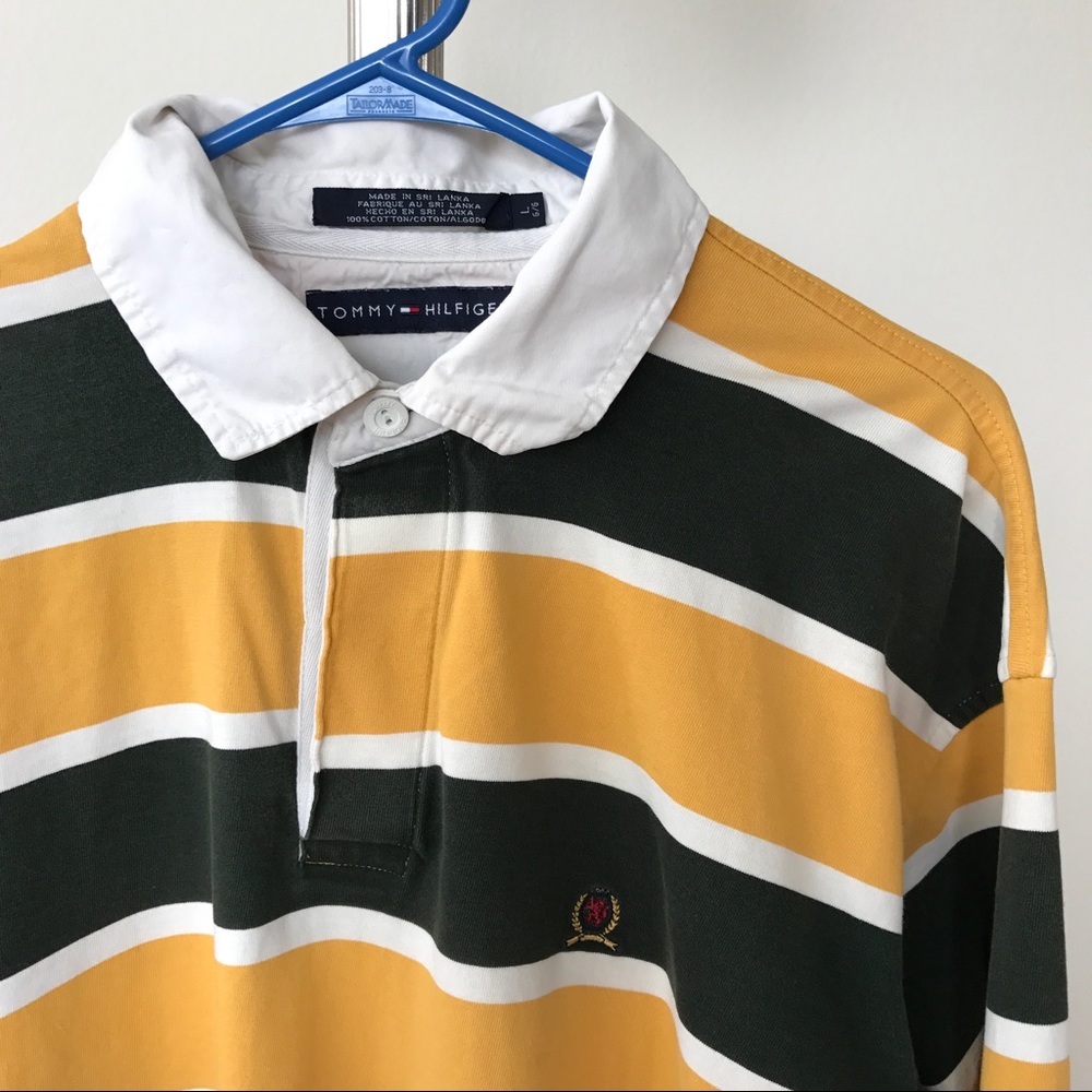 Tommy Hilfiger Striped Polo Shirt Green/Yellow