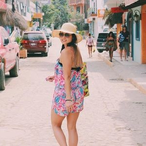 American Eagle Halter Top Floral Romper