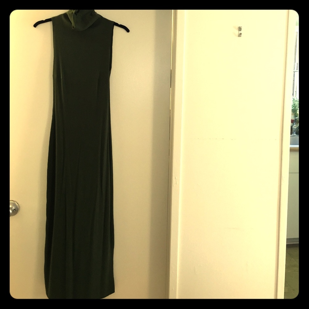 Reformation green turtleneck dress