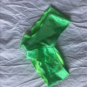 Green sparkly rave booty shorts