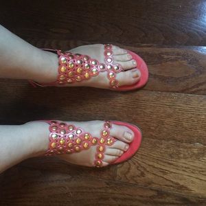 Coral sandals