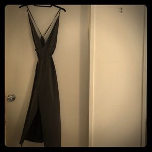 Reformation grey spaghetti strap dress