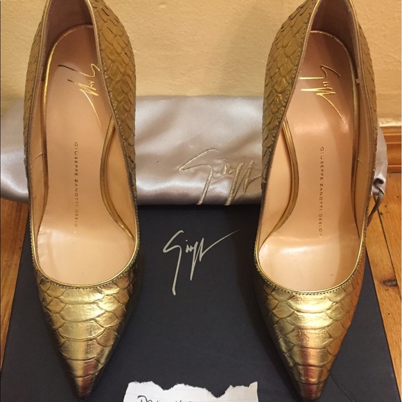 Giuseppe Zanotti Shoes - Giuseppe Zanotti Gold leather python