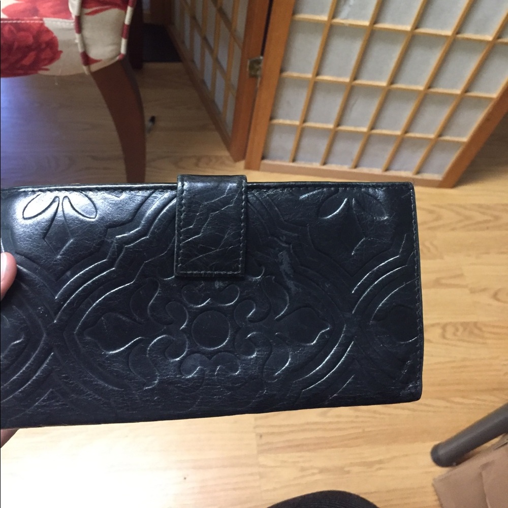 Black leather Hobo wallet