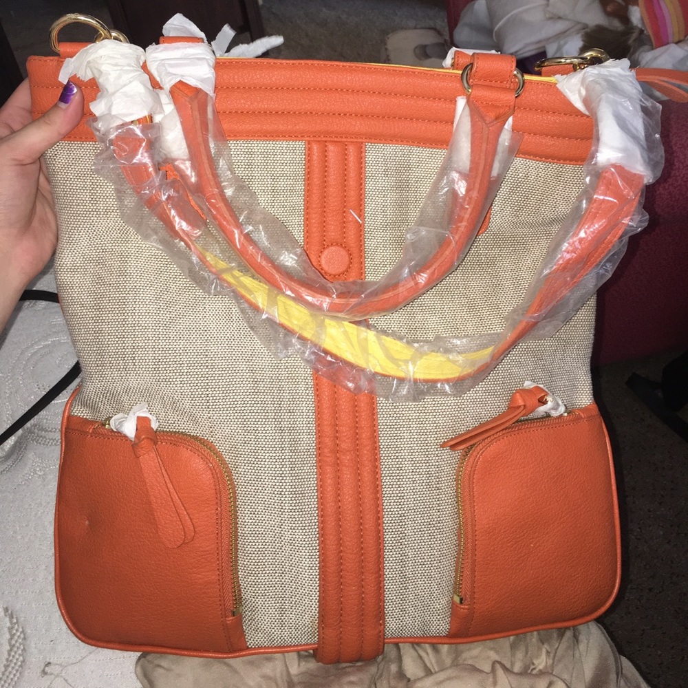 Orange Ann Taylor tote