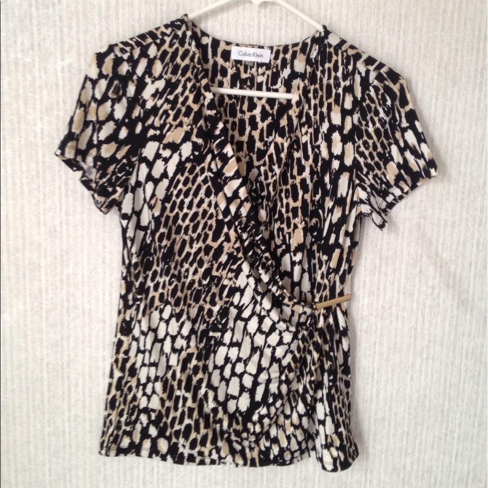 Calvin Klein Faux Wrap Blouse