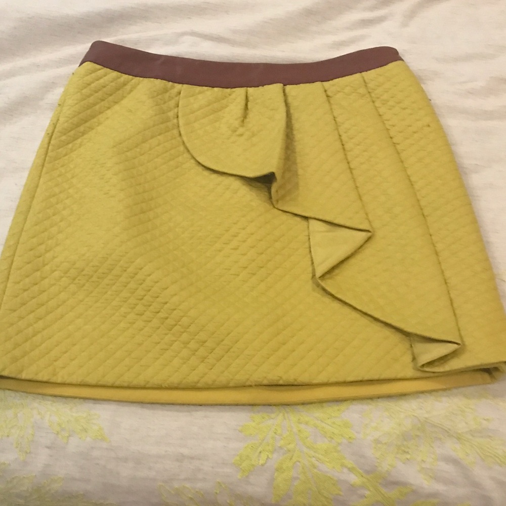 SOLD HD in Paris Quilted Mustard Mini Skirt US 10