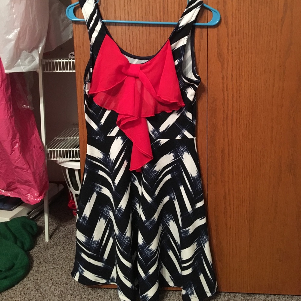 Red bow back dress