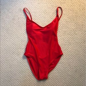 Red one piece monokini
