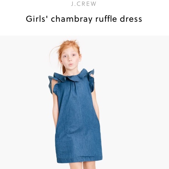 NWT J Crew chambray ruffle dress size 3T - Picture 1 of 5