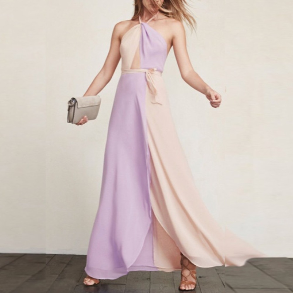 Apricot Purple Maxi DRESS Estella Halter NEW - Picture 3 of 4