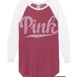 NIP VS PINK PERFECT BASEBALL TEE 3/4 SLEEVE
