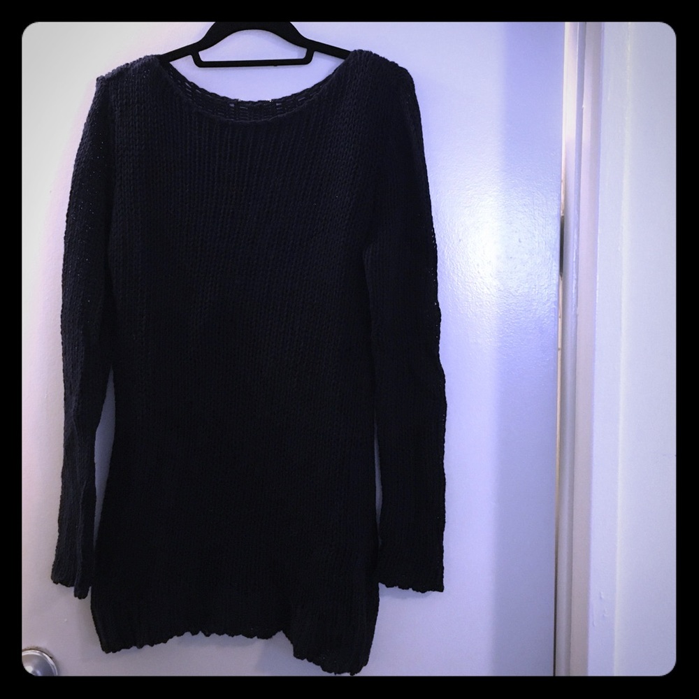 The Row navy knit sweater dress