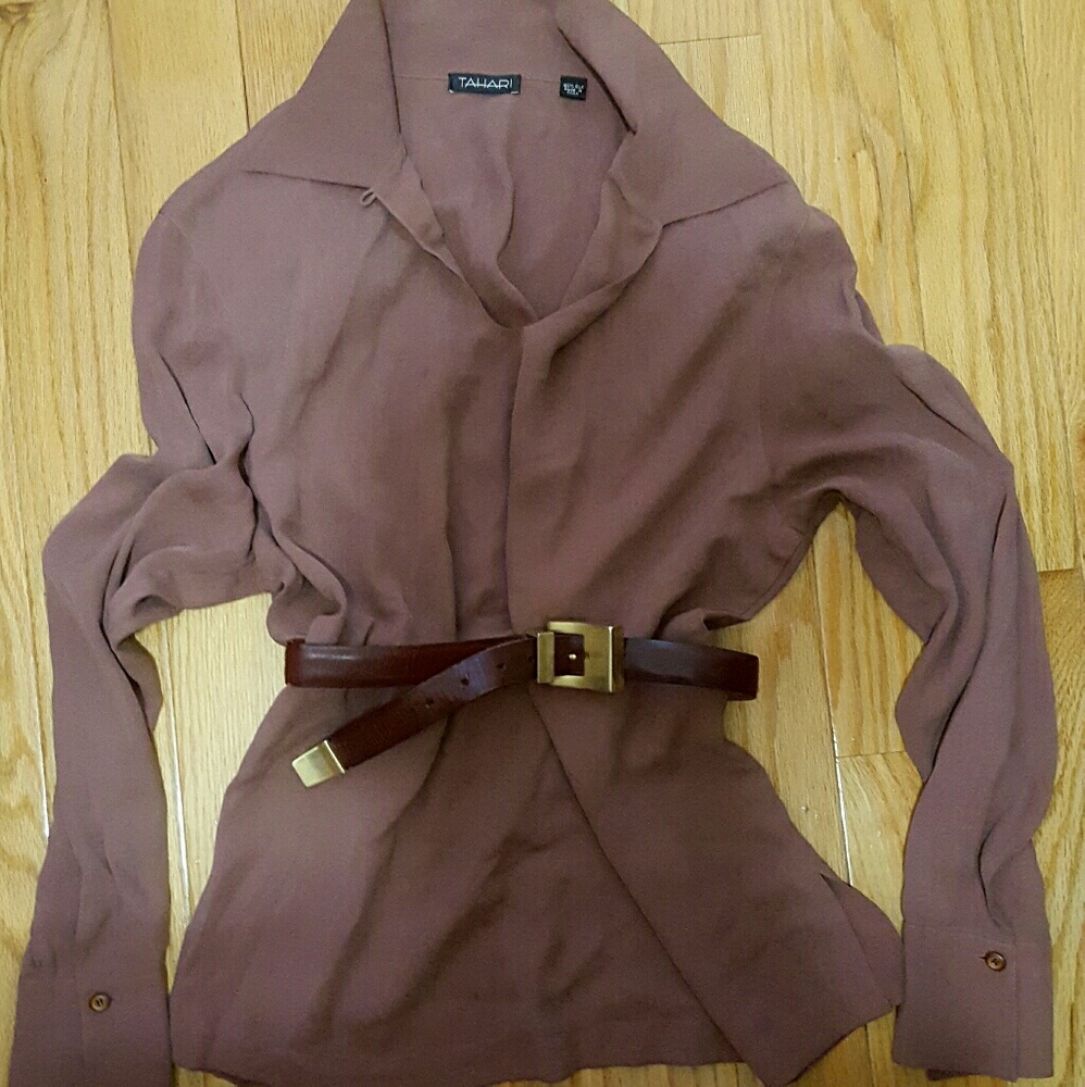 EUC 100% Silk Tahari Blouse