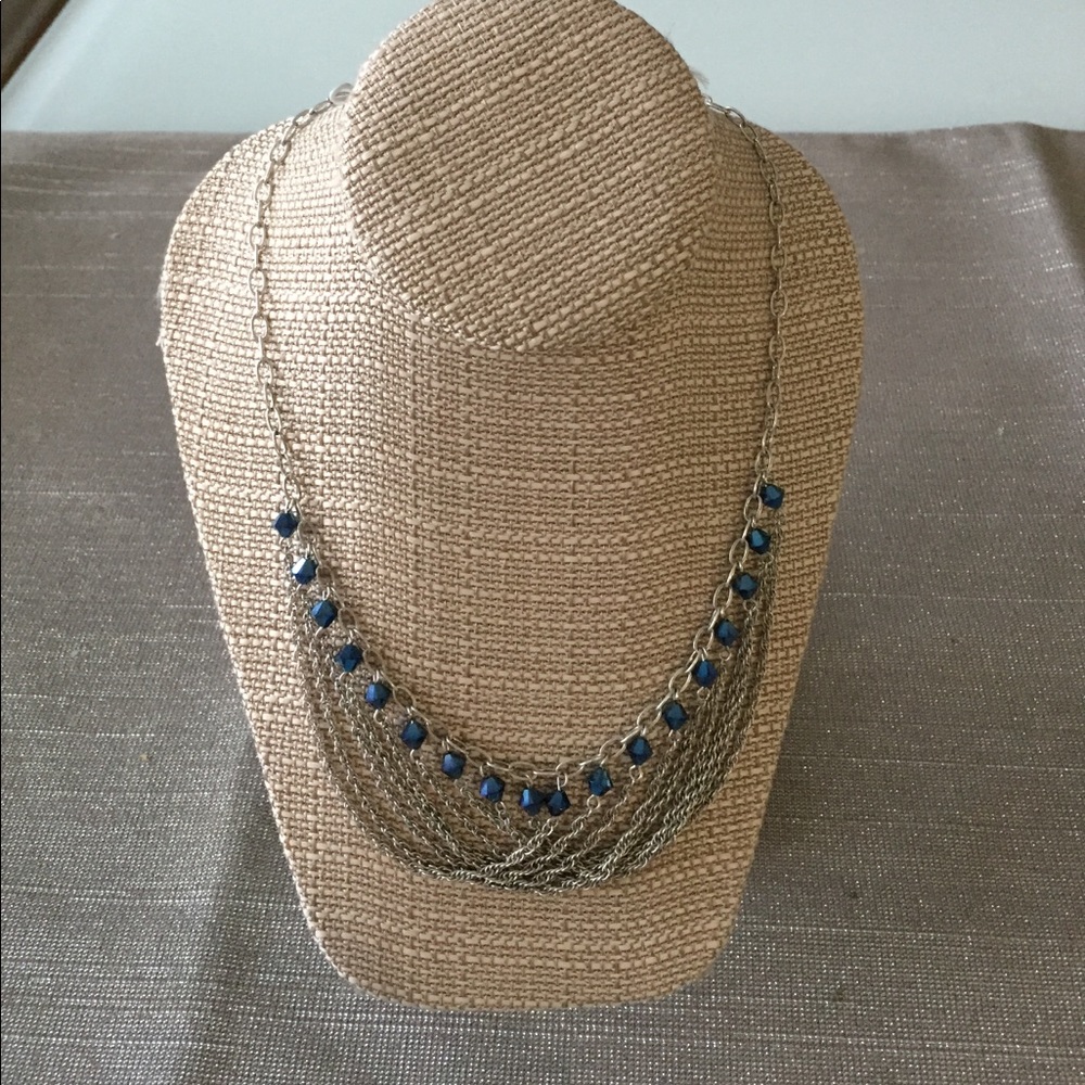 Touchstone Crystal Blue Chain Necklace