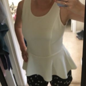 White peplum tank