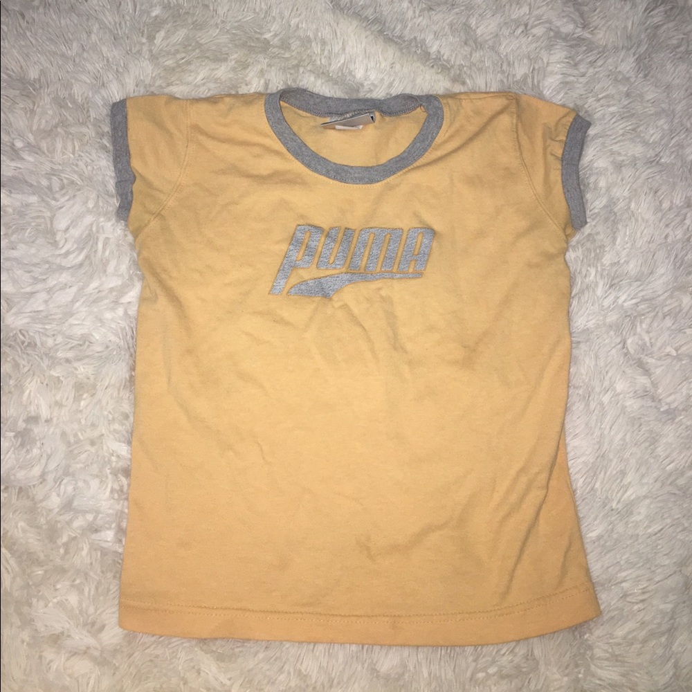Yellow Puma Crop Top