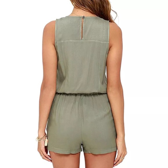 Light weight tank top, cargo style romper. - Picture 4 of 5