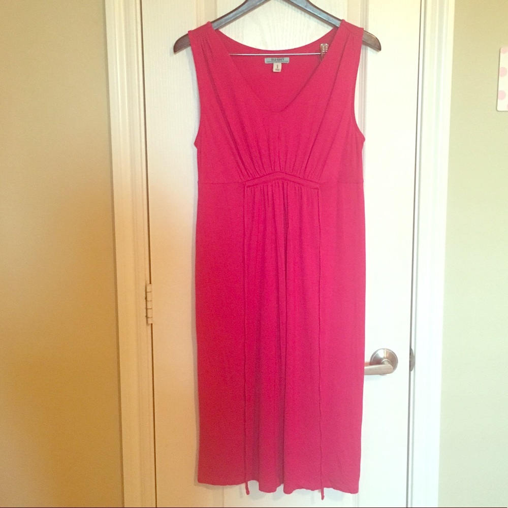 Pink, sleeveless maternity dress, size M
