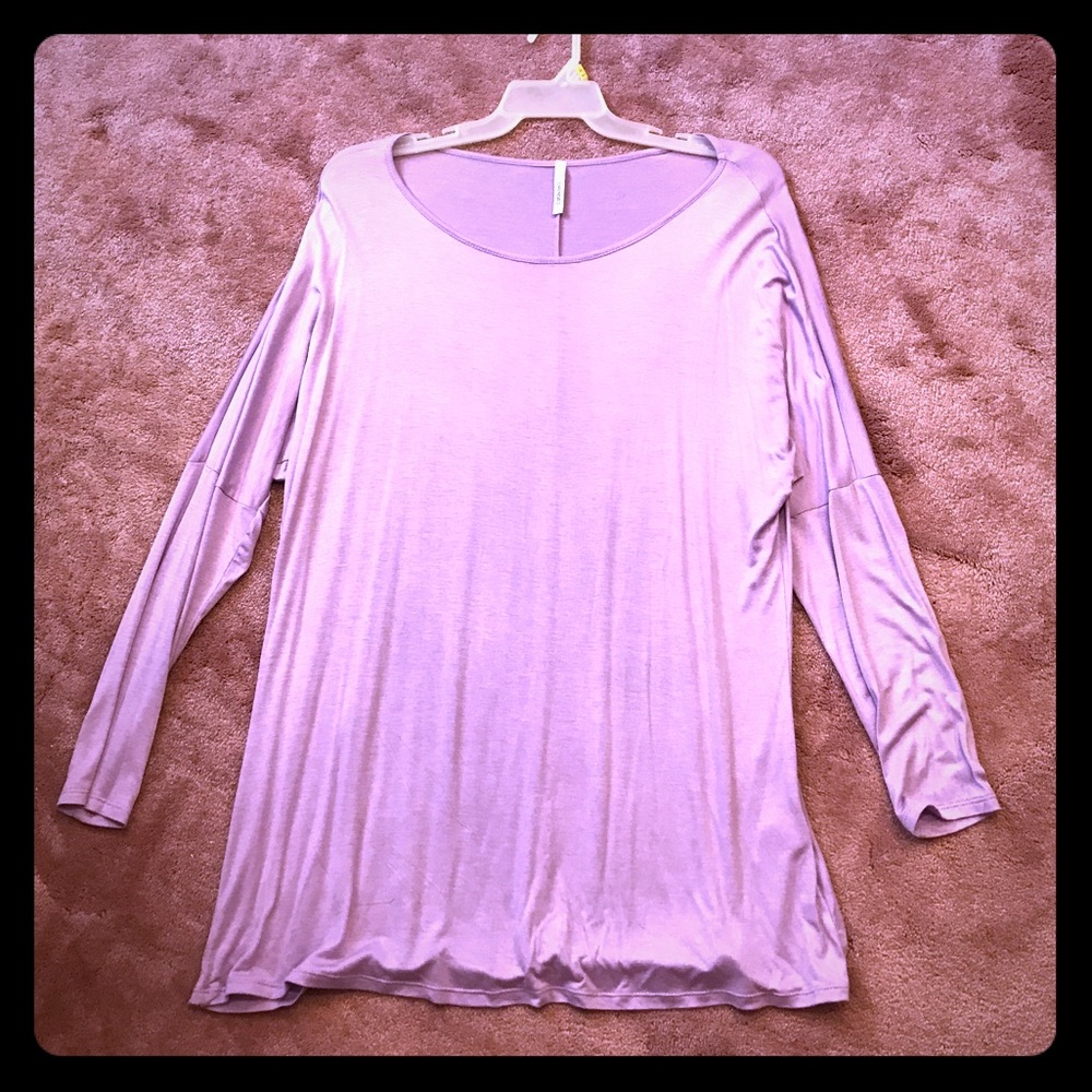 Long Flowy Lavender Long Sleeve Shirt