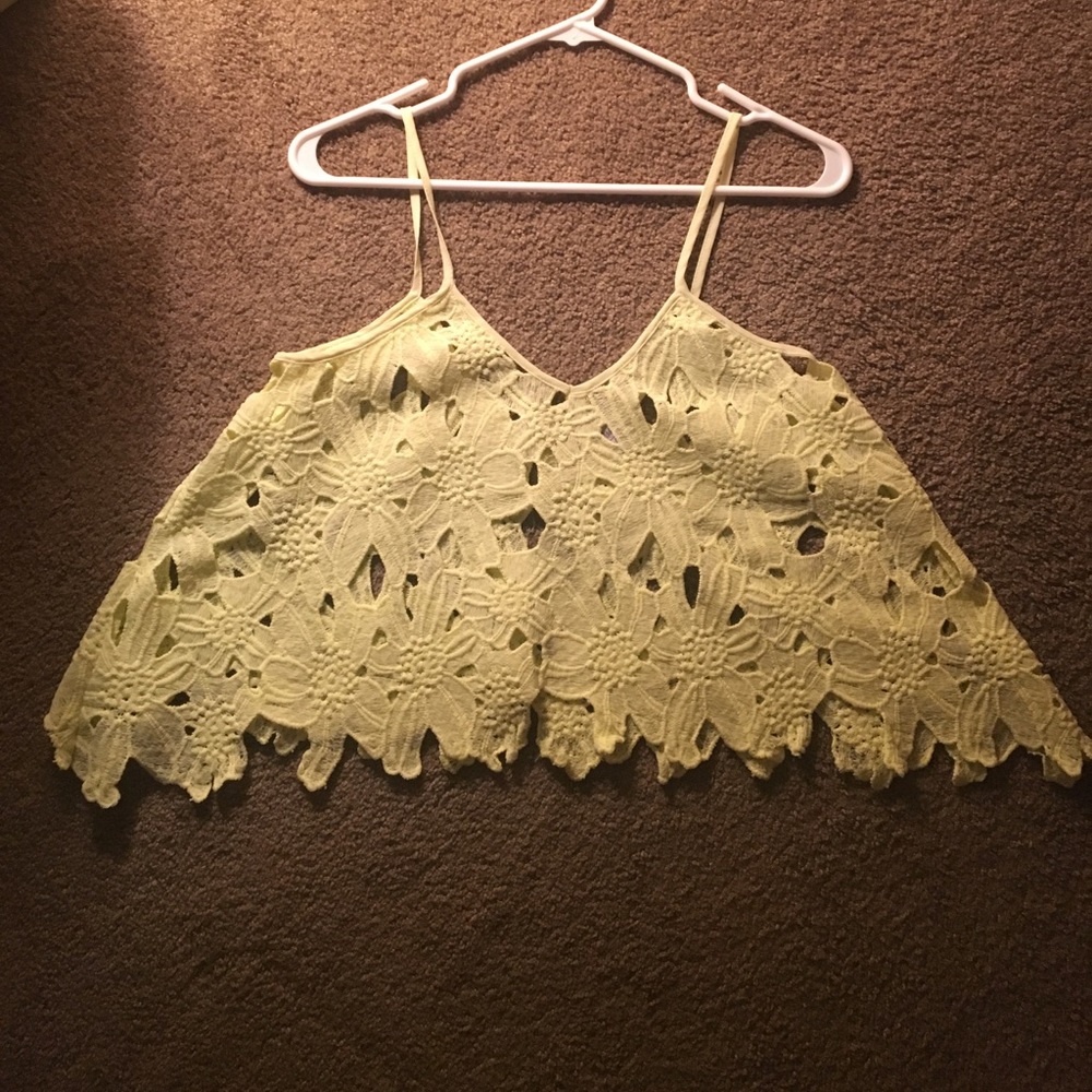 See Thru Yellow Crop Top
