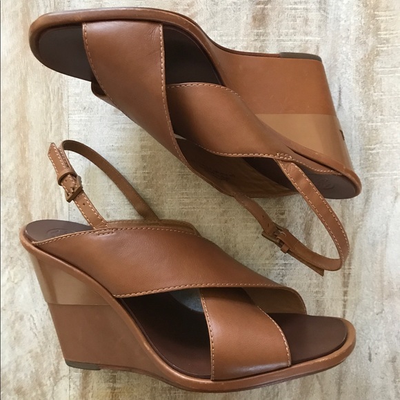 Tory Burch Gabrielle Wedge Sandal {Royal Tan} 8.5 - Picture 4 of 6